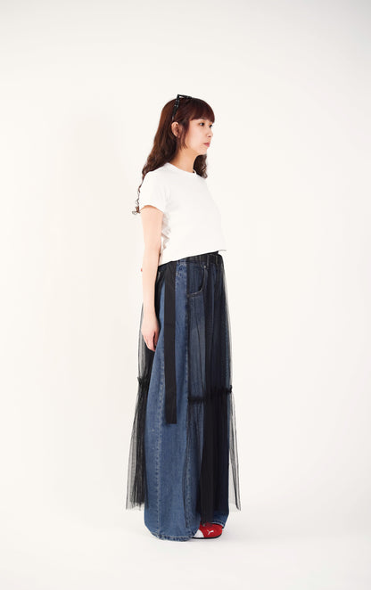 Black Sheer Tulle Wrap Skirt