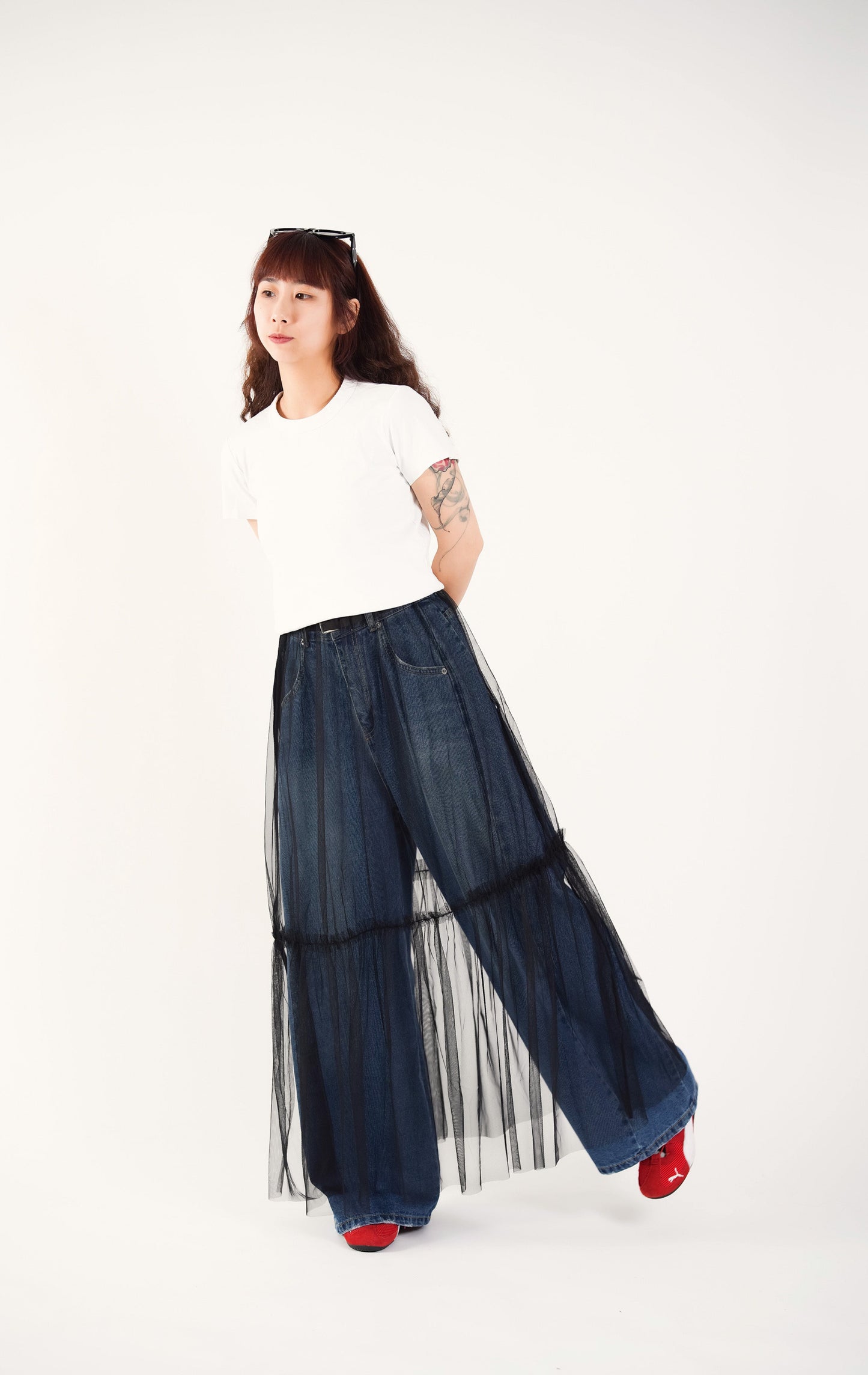 Black Sheer Tulle Wrap Skirt