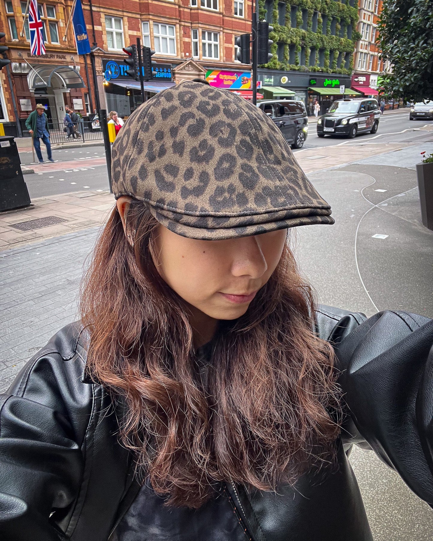 Leopard Print Flat Cap