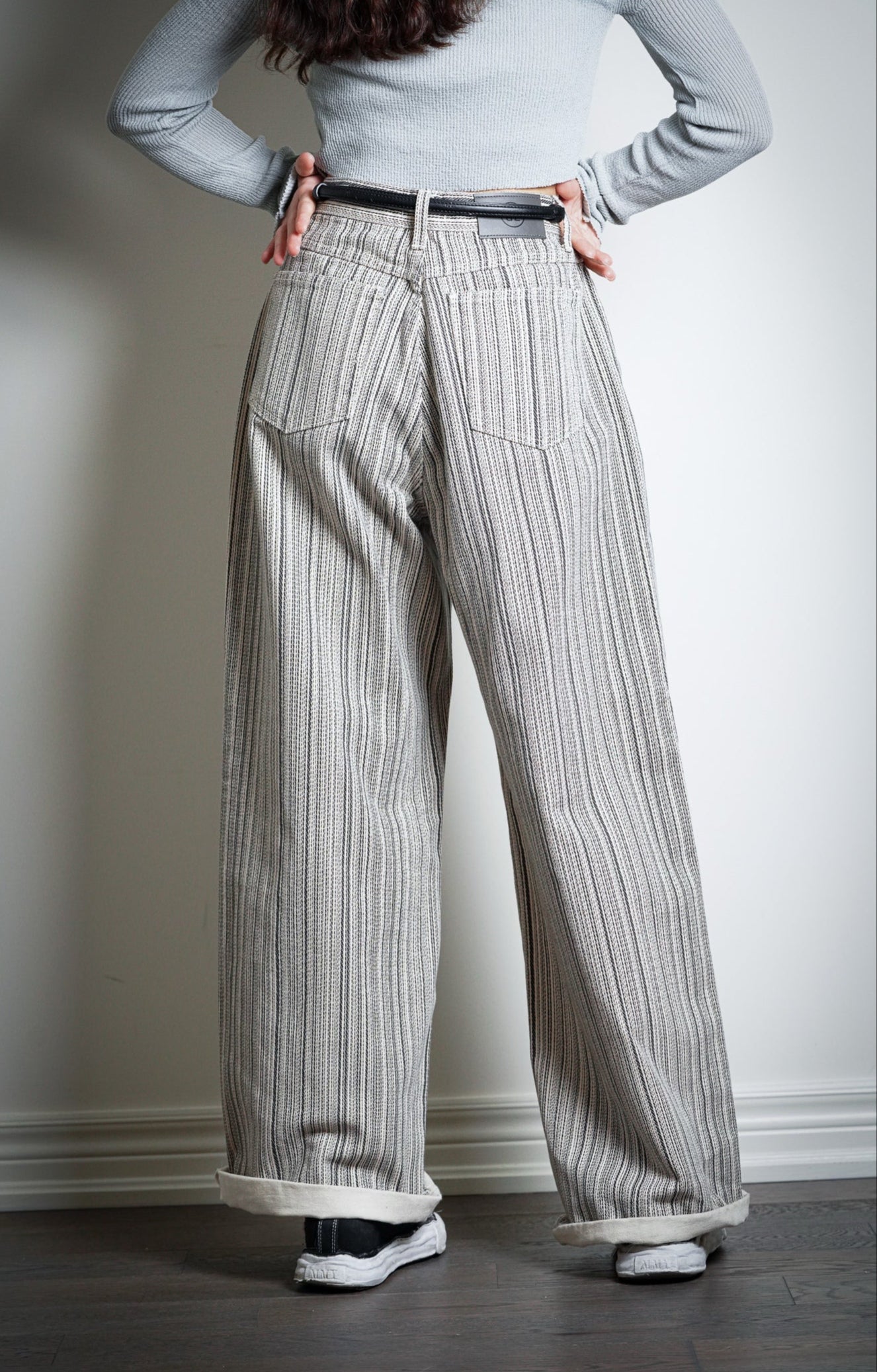 Striped Wide-Leg Trousers