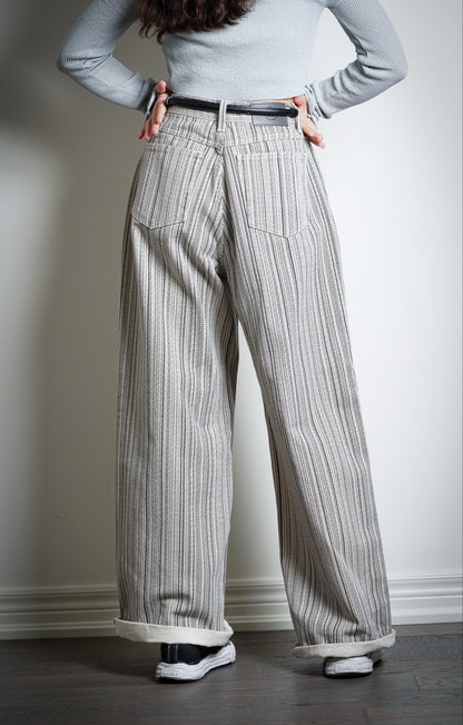 Striped Wide-Leg Trousers