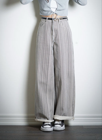 Striped Wide-Leg Trousers