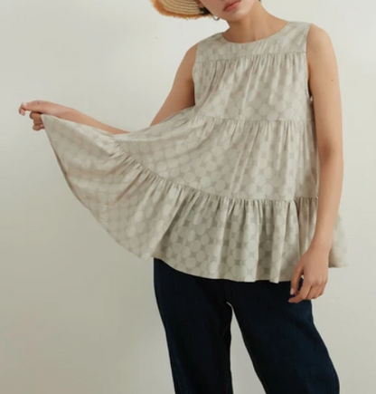 Tiered Polka Dot Cotton Tank