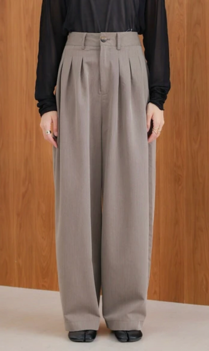 Front Pleated Wide Pants