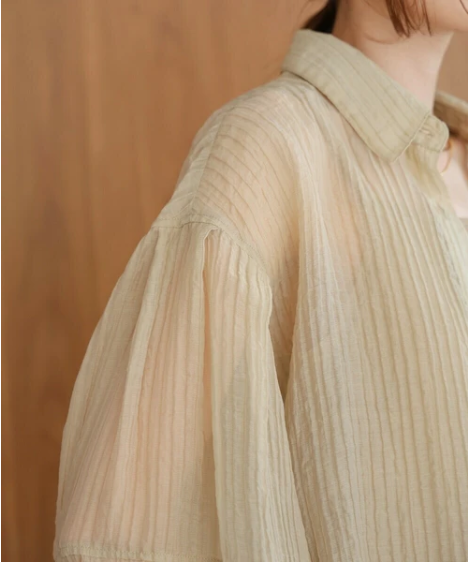 Compact Sheer Button Blouse